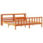vidaXL Cadre de lit et tête de lit cire marron 200x200 cm bois de pin