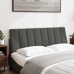 vidaXL Coussin de tête de lit gris foncé 120 cm tissu