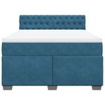 vidaXL Sommier à lattes de lit et matelas bleu 140x200 cm velours