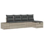 vidaXL Ensemble de canapé de jardin 5 Pièces Gris clair Poly rotin
