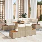 vidaXL Ensemble de canapé de jardin 9 Pièces Beige Poly rotin