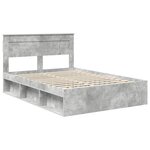 vidaXL Cadre de lit avec matelas Gris Béton 150 x 200 cm Pin massif