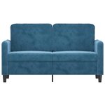 vidaXL Canapé à 2 places Bleu 120 cm Velours