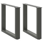 vidaXL Pieds de table basse en U  2 pièces  anthracite  50 x (42-43) cm  acier