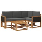 vidaXL Ensemble de canapés d'extérieur 5 pc Naturel et Anthracite