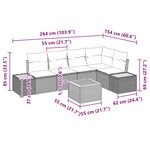 vidaXL Ensemble de canapé de jardin avec coussin 6 Pièces Noir polyrotin