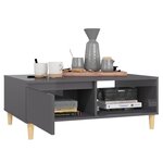 vidaXL Table basse gris brillant 90x60x35 cm bois d'ingénierie