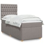 vidaXL Sommier à lattes de lit avec matelas Taupe 100x200 cm Tissu