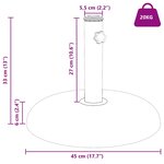 vidaXL Base de parasol pour poteaux de 37/42/52/58mm en béton jaune de 20 kg