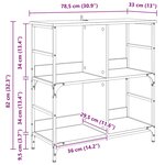 vidaXL Étagère Chêne noir 78.5 x 33 x 82 cm Bois d'ingénierie