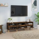 vidaXL Meuble TV chêne fumé 150x30x44 5 cm bois d'ingénierie