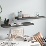 vidaXL Étagère murale flottante 2 Pièces Gris brillant 80x23 5x3 8 cm MDF