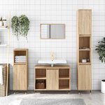 vidaXL Armoire salle de bain chêne sonoma 30x30x100 cm