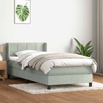vidaXL Sommier à lattes de lit et matelas gris clair 100x210cm velours