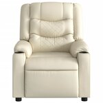 vidaXL Fauteuil de massage inclinable électrique crème similicuir