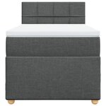 vidaXL Sommier à lattes de lit avec matelas Gris foncé 90x200 cm Tissu