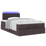 vidaXL Lit ottoman avec matelas marron foncé 120x200 cm tissu