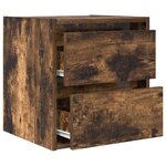 vidaXL Table de chevet murale chêne fumé 38x34x40 cm