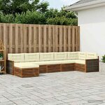 vidaXL Ensemble de canapés d'extérieur 7 Pièces Naturel et Crème