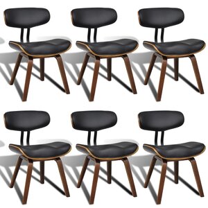 vidaXL Chaises à manger lot de 6 bois courbé et similicuir