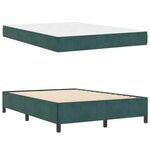 vidaXL Cadre de lit avec matelas Vert foncé 160 x 200 cm tissu