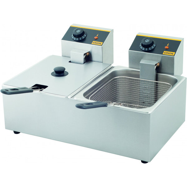 Friteuse inox double cuves 2 x 5 l - stalgast -  - acier inoxydable