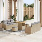 vidaXL Ensemble de canapé de jardin 9 Pièces Beige et Gris clair
