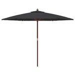 vidaXL Parasol de jardin avec mât en bois noir 299x240 cm