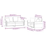 vidaXL Ensemble de canapés 2 Pièces avec coussins gris clair velours