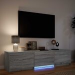 vidaXL Meuble TV avec LED 165x34x40 cm Gris Sonoma Bois d’ingénierie