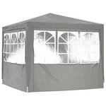 vidaXL Tente de fête Gris clair 250 x 250 x 240 cm PE et acier