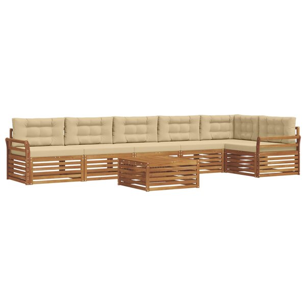 vidaXL Ensemble de canapés d'extérieur 7 Pièces Naturel et Beige