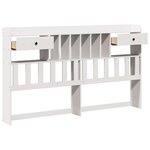 vidaXL Tête de lit avec rangement blanc 180 cm bois massif de pin