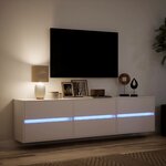 vidaXL Meuble TV mural avec LED blanc 180x31x45 cm