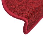 vidaXL Tapis d'escalier 10 pièces 56 x 17 x 3 cm Bordeaux Demi-rond