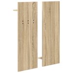 vidaXL Porte-manteau mural avec étagère avec stockage avec miroir Chêne Sonoma 70 x 10 x 90 cm