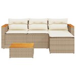 vidaXL Salon de jardin avec coussins 3 Pièces beige résine tressée