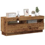 vidaXL Meuble TV avec lumières LED vieux bois bois d'ingénierie