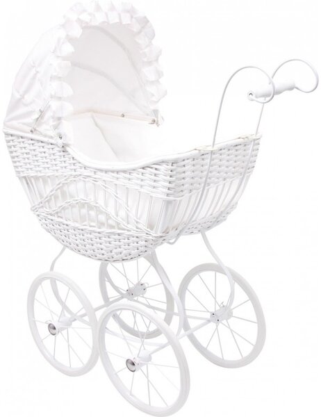 Landau de poupée rétro en rotin  63 x 28 x 72 cm