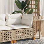 vidaXL Canapé d'angle de jardin avec coussins beige résine tressée