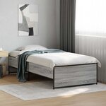 vidaXL Cadre de lit Sonoma gris 80 x 200 cm Bois d'ingénierie