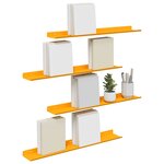 vidaXL Étagère flottante 4 Pièces Jaune moutarde 60 x 8 5 x 2 5 cm Acier