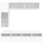vidaXL Ensemble de meubles TV muraux 7 Pièces avec lumières LED blanc