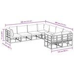 vidaXL Ensemble de canapé de jardin avec coussin 8 Pièces Noir Aluminium