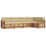 vidaXL Ensemble de canapés d'extérieur 5 pc Naturel et Beige