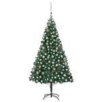vidaXL Arbre de Noël artificiel pré-éclairé et boules vert 210 cm PVC