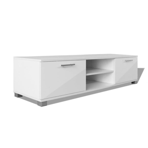 vidaXL Meuble TV Blanc brillant 120x40 5x35 cm
