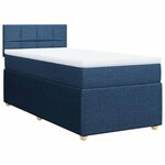 vidaXL Sommier à lattes de lit avec matelas Bleu 90x190 cm Tissu