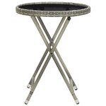 vidaXL Ensemble de bistro de jardin 3 Pièces Résine tressée et verre Gris