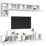 vidaXL Ensemble de meubles TV 5 Pièces Blanc Bois d'ingénierie